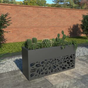100cm Galvanised Steel Tall Trough Planter – No 4