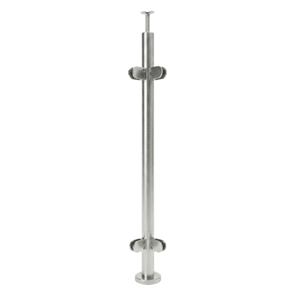 Stainless Steel Satin Glass Balustrade Corner Post For Handrail