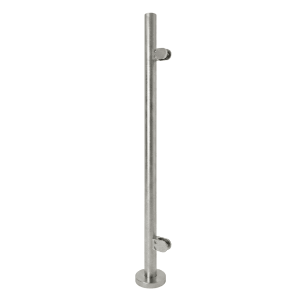 Stainless Steel Satin Glass Balustrade End Post With Post Cap