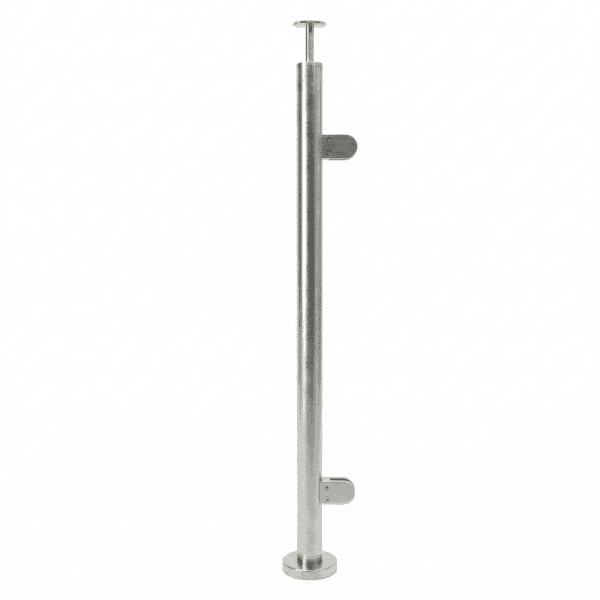 Stainless Steel Satin Glass Balustrade End Post For Handrail