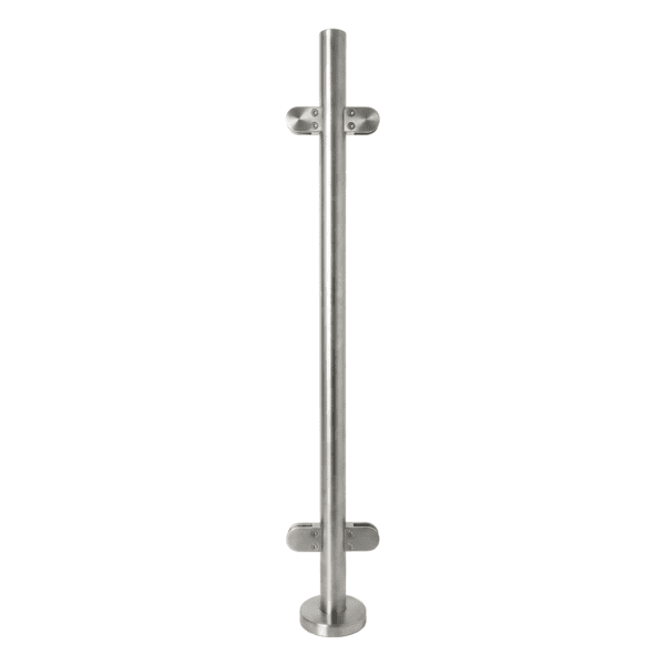 Stainless Steel Satin Glass Balustrade Middle Post With Post Cap