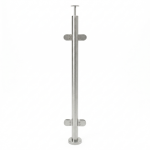 SS316 Stainless Steel Glass Balustrade Satin Middle Post 42.4mm x 2.0mm For Handrail