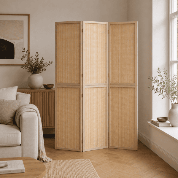 Woven Rattan Room Divider